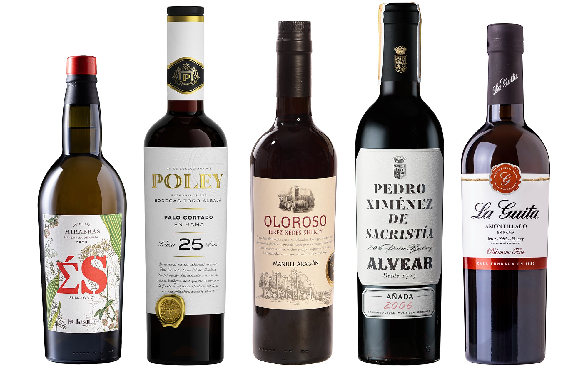 Cinco vinos generosos, un tesoro exclusivo español