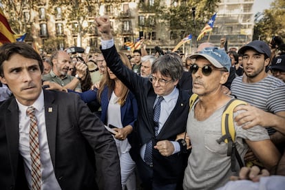 Carles Puigdemont, el pasado 8 de agosto tras su fugaz irrupción en Barcelona.