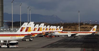 Iberia has been hit by the fall off in traffic through Madrid&#039;s Barajas airport.  