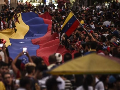 Manifestación en apoyo al presidente de la Asamblea Nacional, Juan Guaidó.