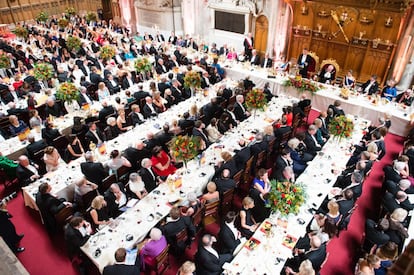 El salón en el que se celebró la cena ofrecuda por el Ayuntamiento de Londres.