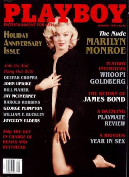 Marilyn Monroe, en la sensual portada de 'Playboy' del 1994.