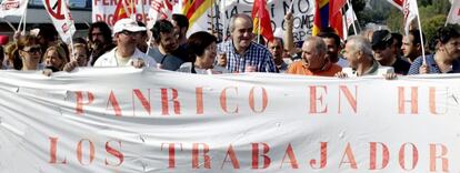 Manifestaci&oacute;n de los trabajadores de la planta de Santa Perpetua.
 