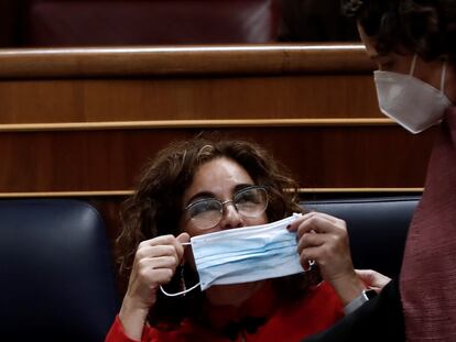 Finance Minister and government spokesperson María Jesús Montero in Congress on Wednesday.