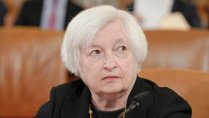 Treasury Secretary Janet Yellen listens as she testifies during a House Ways and Means committee hearing on President Joe Biden's fiscal year 2024 budget request, Friday, March 10, 2023, on Capitol Hill in Washington.