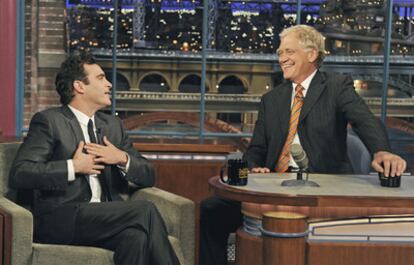 Joaquin Phoenix, en el programa de David Letterman.