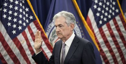 Jerome Powell jura su segundo mandato como presidente de la Fed el pasado 23 de mayo.  