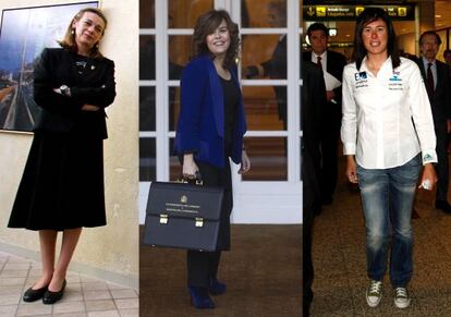Pilar Manjón, Soraya Sáenz de Santamaría y Edurne Pasaban