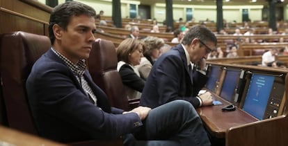 Pedro Sánchez y Patxi López, en octubre pasado.