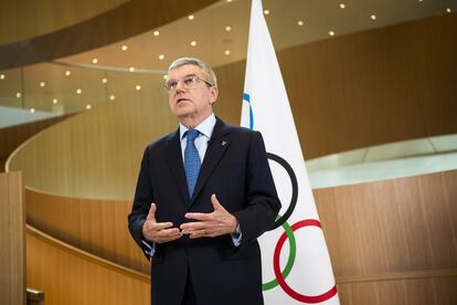 Thomas Bach, presidente del COI, tras la reunión del comité ejecutivo en Suiza.