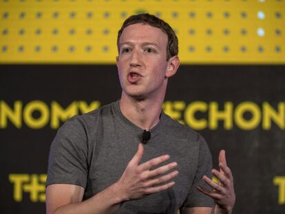 Mark Zuckerberg, CEO y fundador de Facebook, habla en la conferencia Techonomy 2016, California.