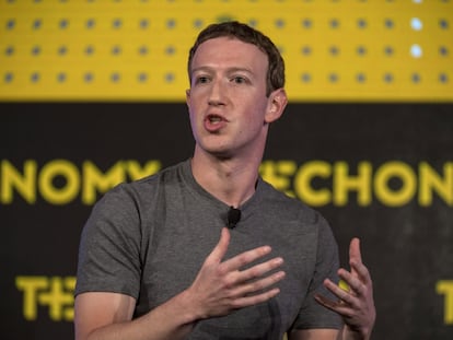 Mark Zuckerberg, CEO y fundador de Facebook, habla en la conferencia Techonomy 2016, California.