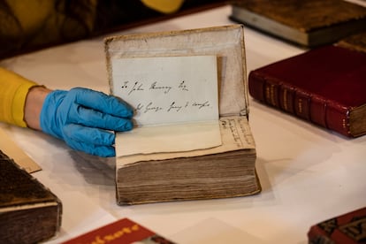 La página del 'ex libris' del Quijote de segunda edición, que tiene más de 400 años de antigüedad.