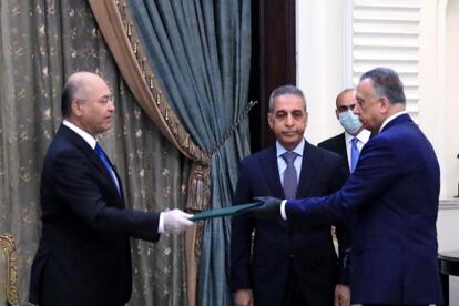 El presidente de Irak encarga formar Gobierno a Mustafa al Kadhimi, el pasado día 9.