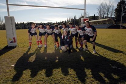 Parte del equipo de rugby del Liceo Francés.