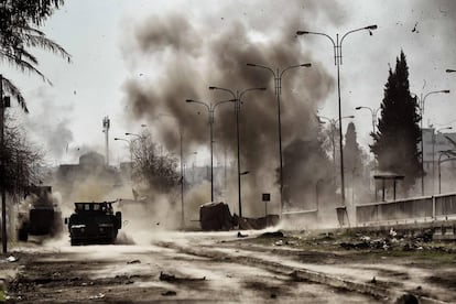 Una escena de combates este domingo en Mosul