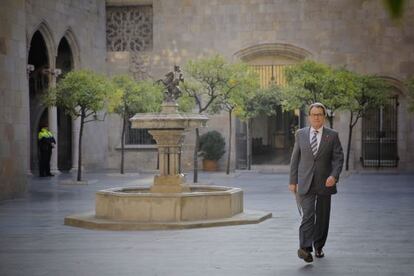 Artur Mas, esta mañana en la Generalitat.