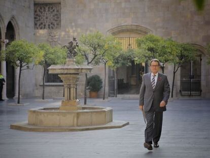 Artur Mas, esta mañana en la Generalitat.