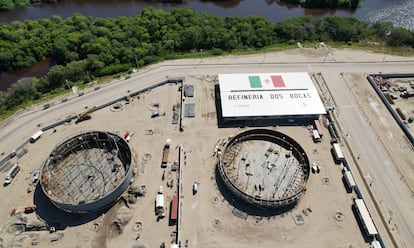 Fotografía aérea de la Refinería Dos Bocas, en el municipio de Paraíso en Tabasco