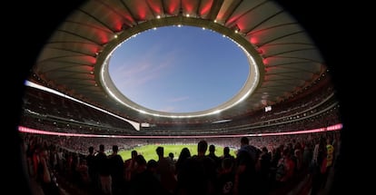 Vista panorámica del estadio Wanda Metropolitano antes del inicio del partido contra el Málaga.