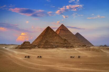 Las pirámides de Giza, en El Cairo (Egipto).