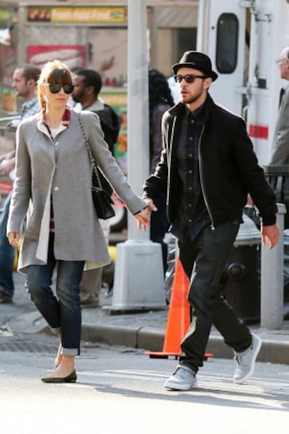 Justin Timberlake y Jessica Biel, en Nueva York el pasado fin de semana.