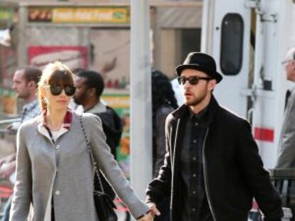 Justin Timberlake y Jessica Biel, en Nueva York el pasado fin de semana.