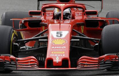 Detalle del monoplaza de Sebastian Vettel.