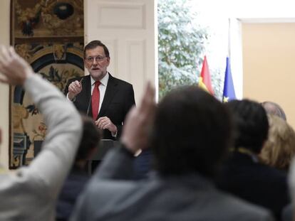 El president del Govern espanyol, Mariano Rajoy, al Palau de la Moncloa.