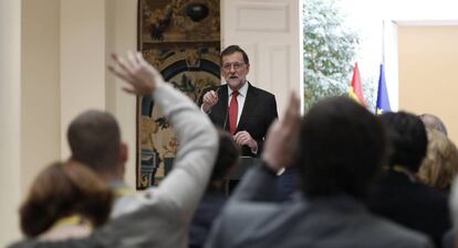 El president del Govern espanyol, Mariano Rajoy, al Palau de la Moncloa.