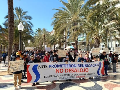 Protesta de la Asociación de Vendedores de la Explanada de Alicante, el 19 de enero de 2025.