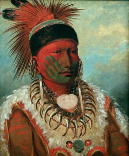 Jefe de los indios iowa (184/1845), de George Catlin.