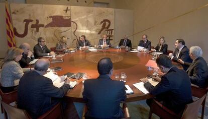 Reunión del Consell Executiu de la Generalitat, ayer.