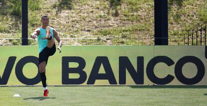 Cristiano Ronaldo, durante un entrenamiento con Portugal.