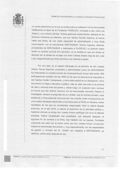 Auto prisión Santos Cerdán
