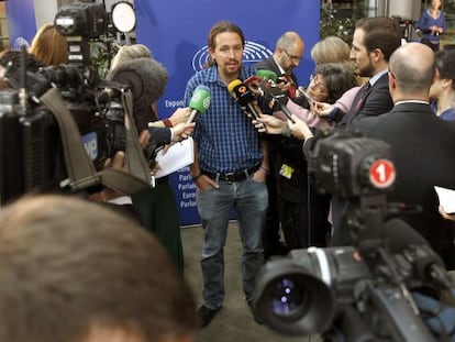Pablo Iglesias, en Estrasburgo (Francia) el miércoles 7 de octubre.