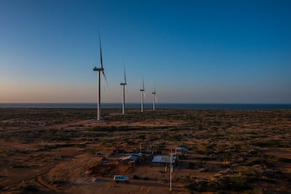 Vista aérea de la ranchería de José Luis Iguarán en la Guajira, Colombia, el 2 de marzo de 2023.