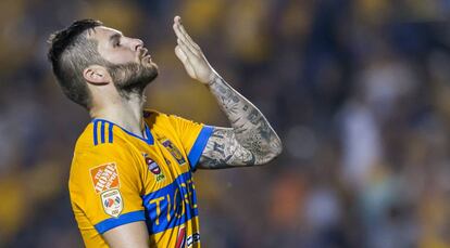 Gignac, en un partido de Tigres.