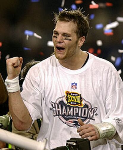 Brady celebra el triunfo de su equipo.