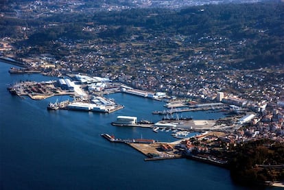 Vista aérea de los muelles dVista aérea