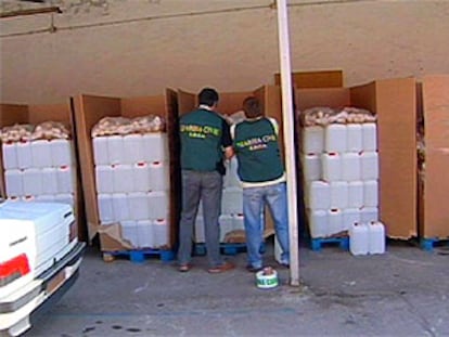 26.000 litros de alcohol entre sacos de patatas