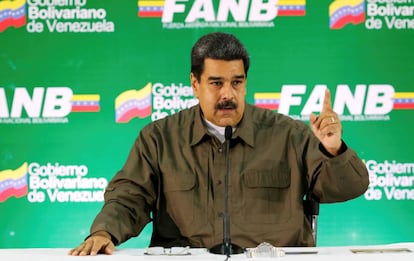 Maduro en un acto militar este sábado en Caracas.