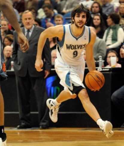 El jugador de los Timberwolves de Minnesota Ricky Rubio.