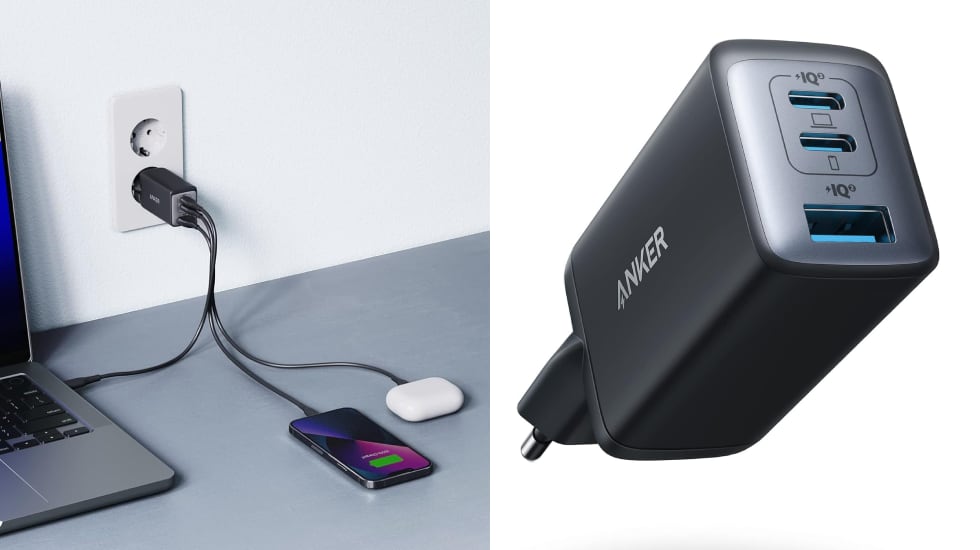 Cargador USB-C Anker con carga rápida de 65 vatios.