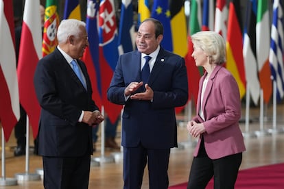António Costa, Abdelfatá al Sisi y Ursula von der Leyen