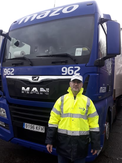 Truck driver Javier Ferrando is trapped in the United Kingdom due to coronavirus border closures.