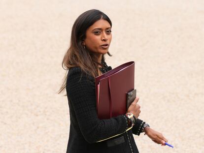 Prisca Thevenot, portavoz del Gobierno francés, tras el Consejo de Ministros, este miércoles en París.