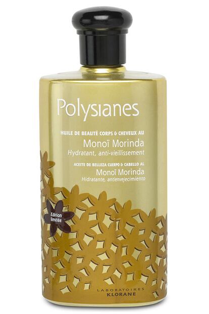 Si quieres hidratar tu melena usa este aceite de belleza para cuerpo y cabello de Polysianes (11,50 euros). Debes dejarlo actuar en tu pelo durante 20 minutos. Después es imprescindible aclarar.