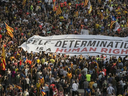 Vista de la plaza de Cataluña momentos antes del inicio de la manifestación.