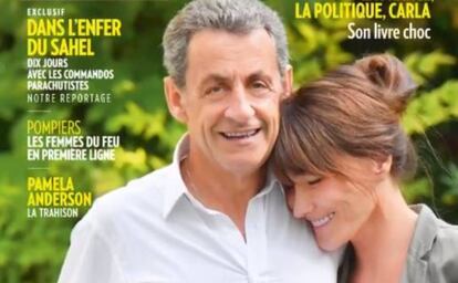 Nicolas Sarkozy y Carla Bruni, en portada de 'Paris Match'.